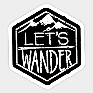 Let's Wander Mountains Sticker